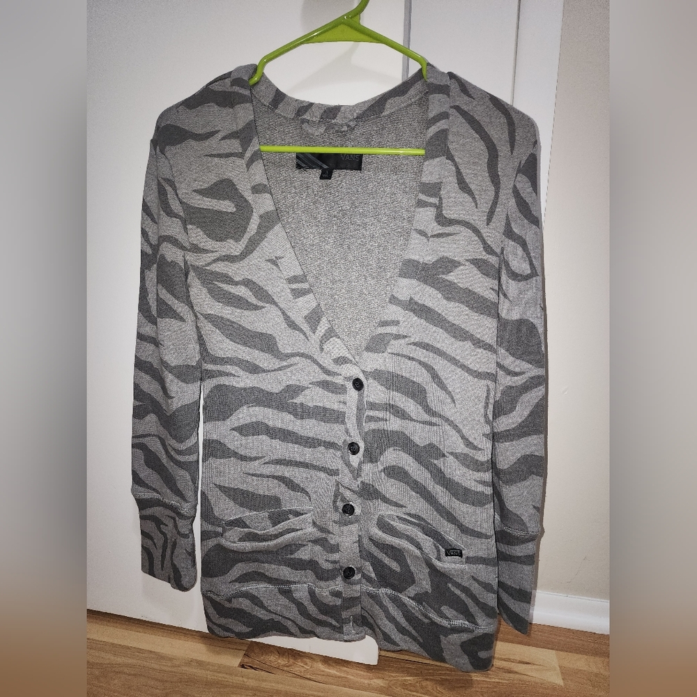 Vans zebra striped cardigan